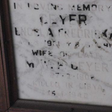 GEYER M.W.P. 1902-1942 &amp; Engela Fredricka 1901-1990