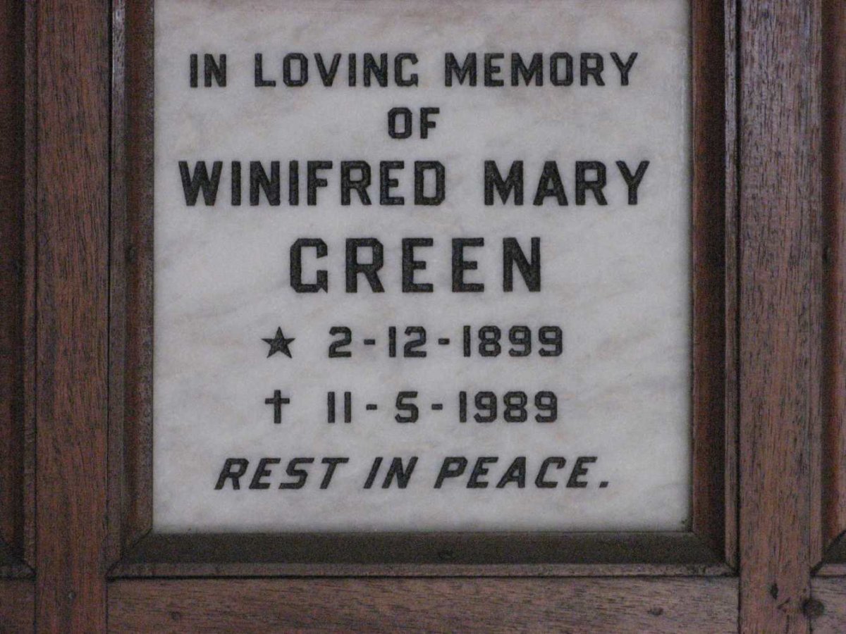 GREEN Winifred Mary 1899-1989