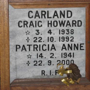 GARLAND Craig Howard 1938-1992 &amp; Patricia Anne 1941-2000
