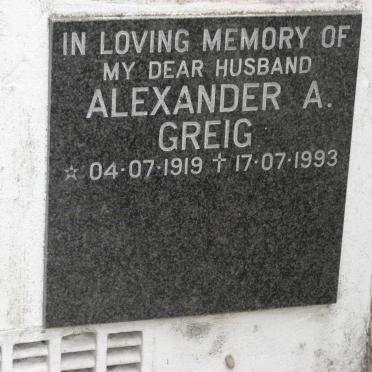 GREIG Alexander A. 1919-1993