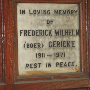 GERICKE Frederick Wilhelm 1911-1971