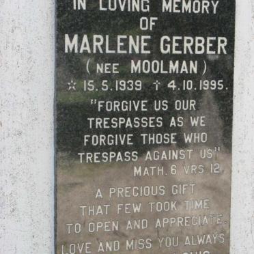 GERBER Marlene nee MOOLMAN 1939-1995