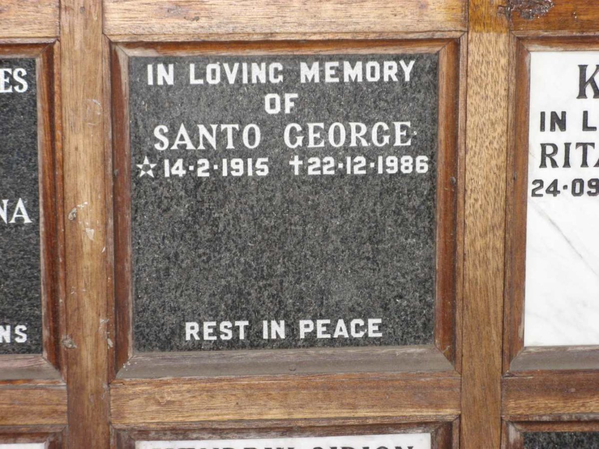 GEORGE Santo 1915-1986