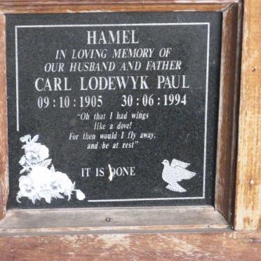 HAMEL Carl Lodewyk Paul 1905-1994