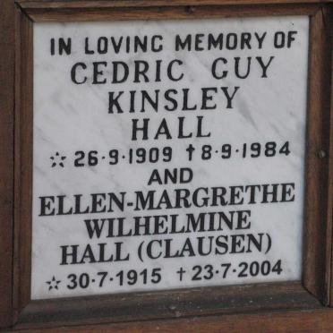 HALL Cedric Guy Kinsley 1909-1984 &amp; Ellen-Margrethe Wilhelmine CLAUSEN 1915-2004