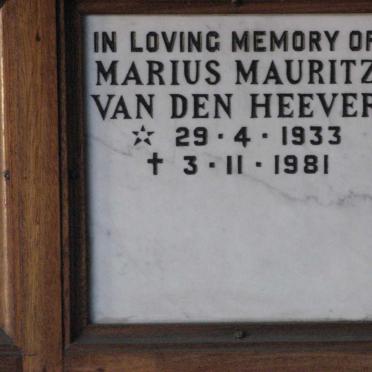 HEEVER Marius Mauritz, van den 1933-1981
