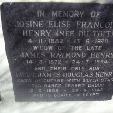HENRY James Raymond 1872-1954 &amp; Josine Elise Francoise DU TOIT 1882-1970 :: HENRY James Douglas 1905-1943