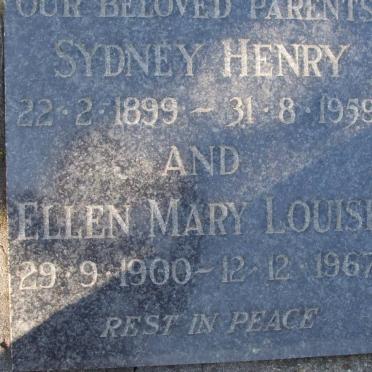 HENRY Sydney 1899-1959 &amp; Ellen Mary Louise 1900-1967