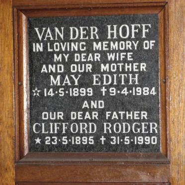 HOFF Clifford Rodger, van der 1895-1990 &amp; May Edith 1899-1984