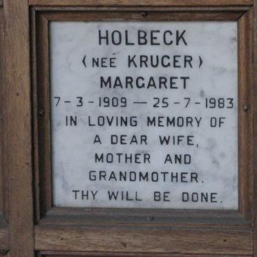 HOLBECK Margaret nee KRUGER 1909-1983