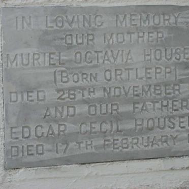 HOUSEHAM Edgar Cecil -1972 &amp; Muriel Octavia ORTLEPP -1964