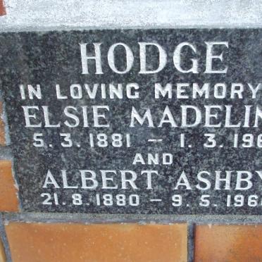 HODGE Albert Ashby 1880-1966 &amp; Elsie Madeline 1881-1962
