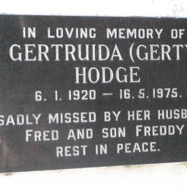 HODGE Gertruida 1920-1975