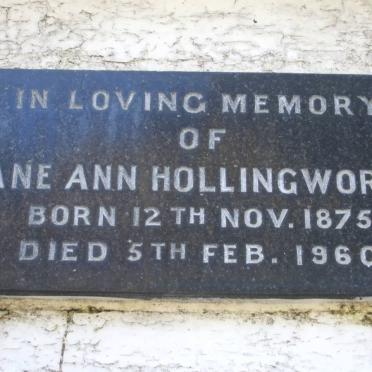 HOLLINGWORTH Jane Ann 1875-1960