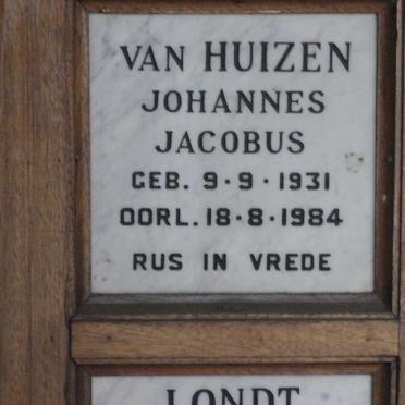 HUIZEN Johannes Jacobus, van 1931-1984