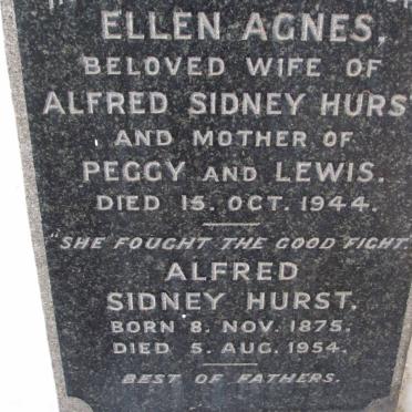 HURST Alfred Sidney 1875-1954 &amp; Ellen Agnes -1944