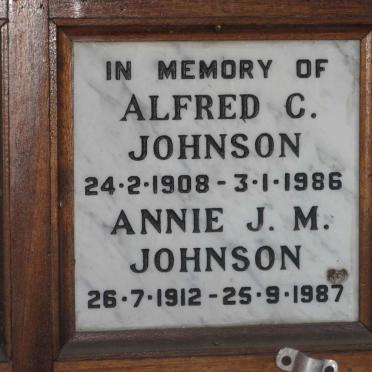 JOHNSON Alfred C. 1908-1986 &amp; Annie J.M. 1912-1987