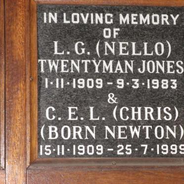 JONES L.G. Twentyman 1909-1983 &amp; C.E.L. NEWTON 1909-1999