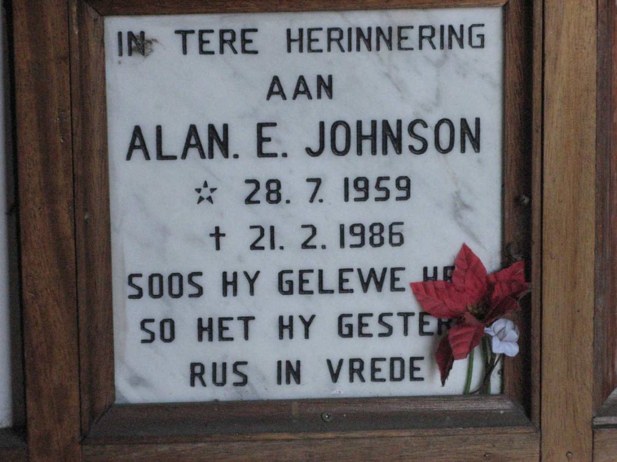 JOHNSON Alan E. 1959-1986 