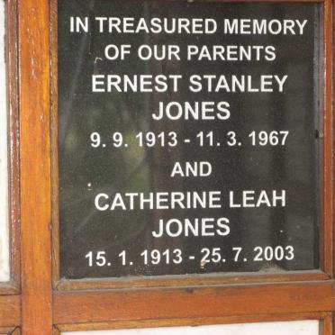 JONES Ernest Stanley 1913-1967 &amp; Catherine Leah 1913-2003