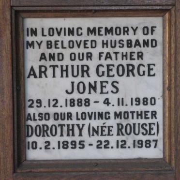 JONES Arthur George 1888-1980 &amp; Dorothy ROUSE 1895-1987
