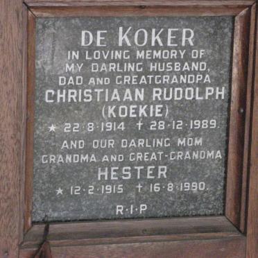 KOKER Christiaan Rudolph, de 1914-1989 &amp; Hester 1915-1990