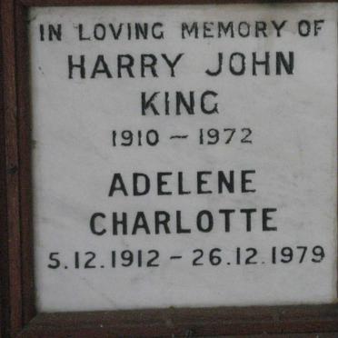 KING Harry John 1910-1972 &amp; Adelene Charlotte 1912-1979
