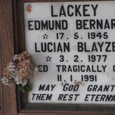 LACKEY Edmund Bernard 1945-1991 :: LACKEY Lucian Blayze 1977-1991