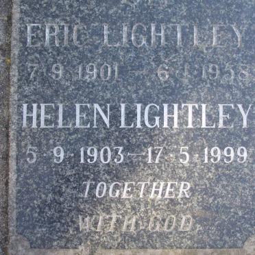 LIGHTLEY Eric 1901-1958 &amp; Helen 1903-1999