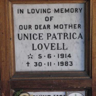 LOVELL Unice Patrica 1914-1983