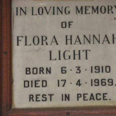 LIGHT Flora Hannah 1910-1969
