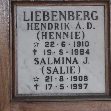 LIEBENBERG Hendrik A.D. 1910-1984 &amp; Salmina J. 1908-1997