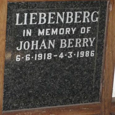 LIEBENBERG Johan Berry 1918-1986