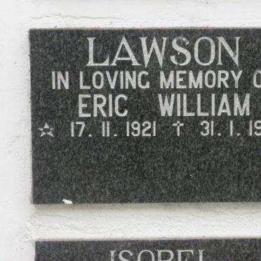 LAWSON Eric William 1921-1990