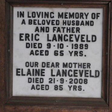 LANGEVELD Eric -1989 &amp; Elaine -2008