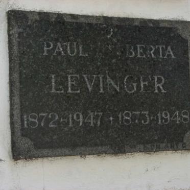 LEVINGER Paul 1872-1947 &amp; Berta 1873-1948