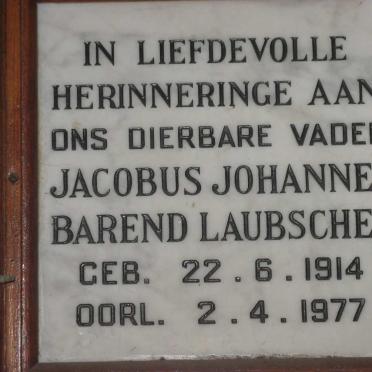 LAUBSCHER Jacobus Johannes Barend 1914-1977