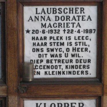 LAUBSCHER Anna Doratea Magrieta 1932-1987