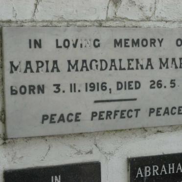 MARAIS Maria Magdalena 1916-1962