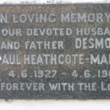 MARKS Desmond Paul, HEATHCOTE 1927-1965