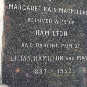 MACMILLAN Margaret Bain 1883-1952