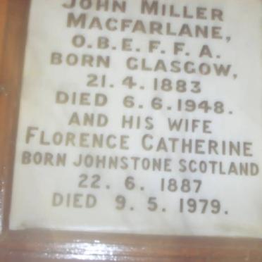 MacFARLANE John Miller 1883-1948 &amp; Florence Catherine JOHNSTONE 1887-1979