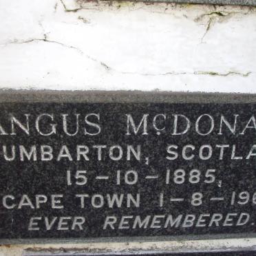 McDONALD Angus 1885-1962