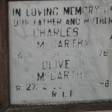 McCARTHY Charles C. 1921-1976 &amp; Olive J. 1922-1996