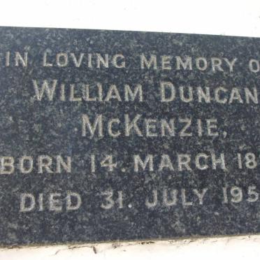 McKENZIE William Duncan 1880-1951