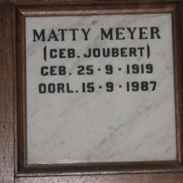 MEYER Matty nee JOUBERT 1919-1987