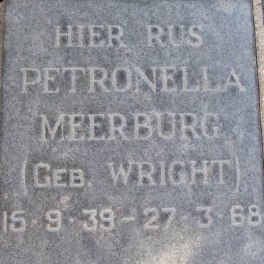MEERBURG Petronella nee WRIGHT 1939-1968