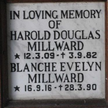 MILLWARD Harold Douglas 1909-1982 &amp; Blanche Evelyn 1916-1990