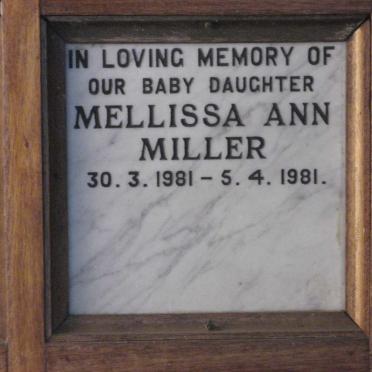MILLER Mellissa Ann 1981-1981
