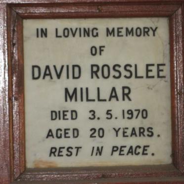 MILLAR David Rosslee -1970
